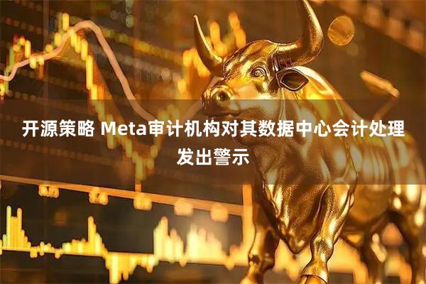 开源策略 Meta审计机构对其数据中心会计处理发出警示